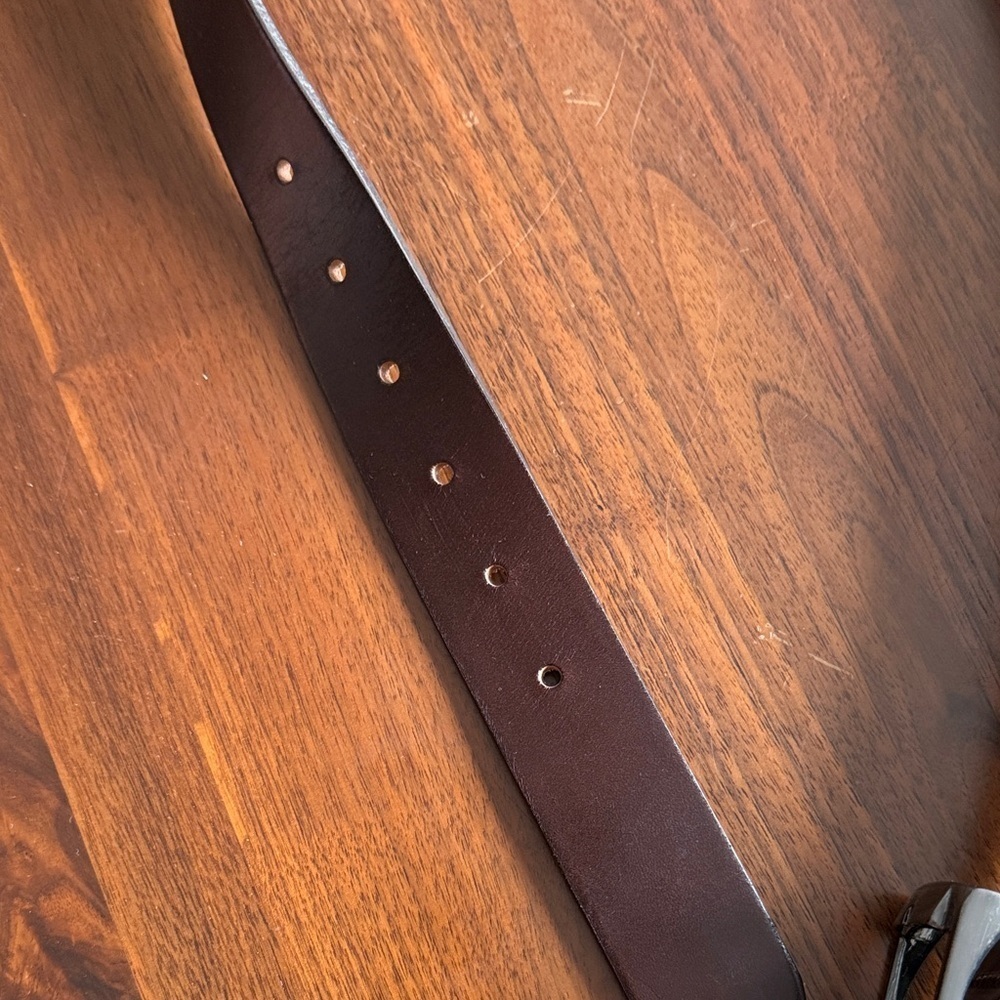 Men's Brown italien Leather Belt - simons size 34 - Picture 3 of 5